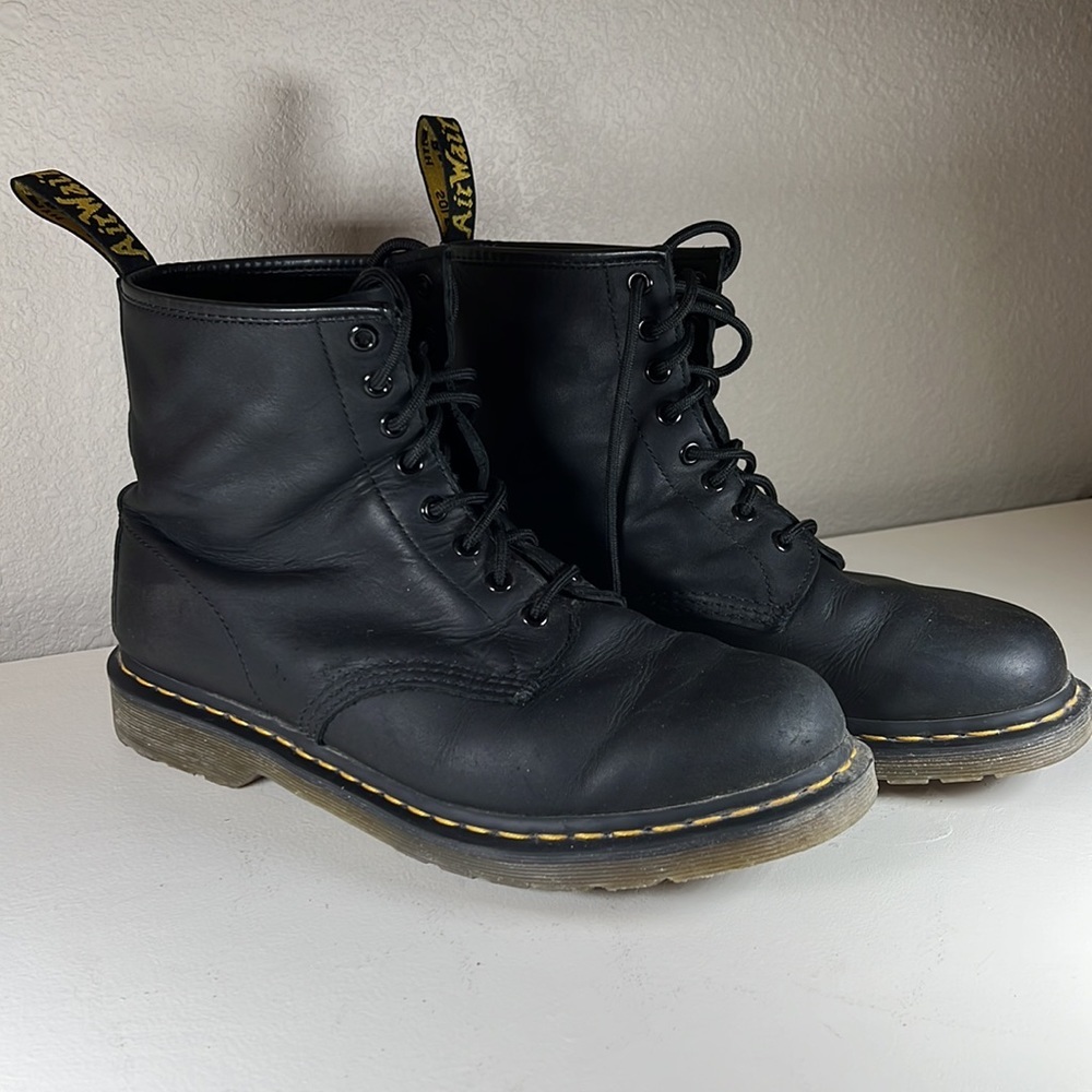 Black Leather Dr Marten Boots Size 43​
